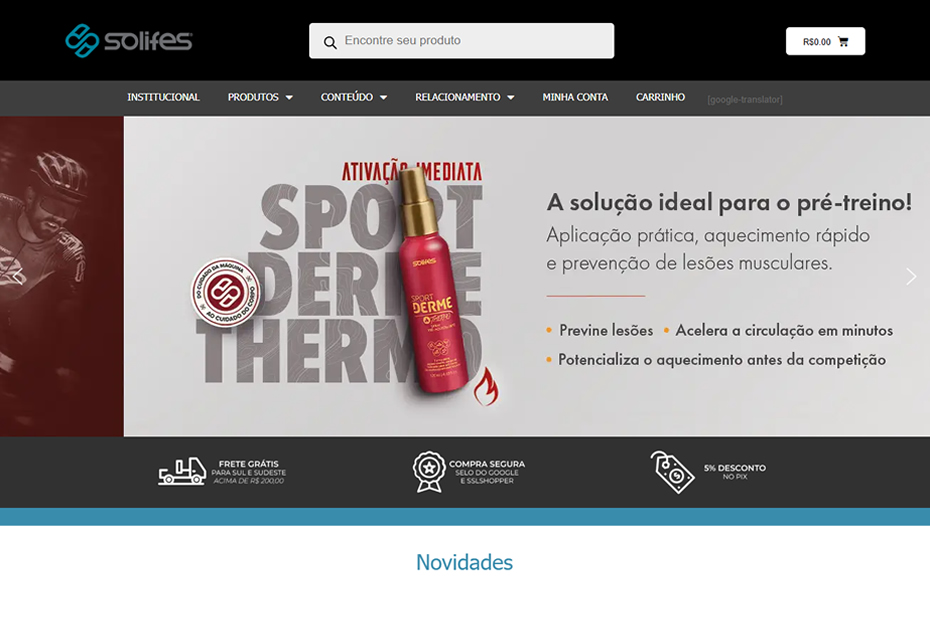 melhora tempo carregamento solifes